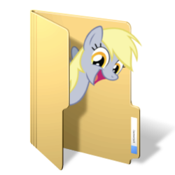 Size: 256x256 | Tagged: safe, derpy hooves, pegasus, pony, g4, computer icon, female, folder, mare, underp, webcore
