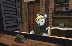 Size: 2500x1593 | Tagged: safe, derpy hooves, pegasus, pony, g4, crossover, female, imminent death, mare, s.t.a.l.k.e.r.