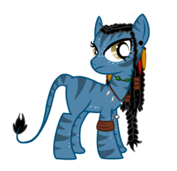 Size: 787x762 | Tagged: safe, artist:ii-art, na'vi, pony, james cameron's avatar, neytiri, ponified, simple background, solo, transparent background