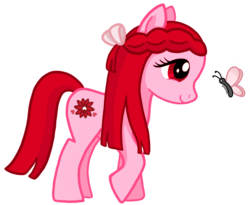 Size: 700x574 | Tagged: safe, artist:cuddleloveloves, butterfly, earth pony, pony, ace attorney, dahlia hawthorne, female, mare, ponified, simple background, solo, transparent background