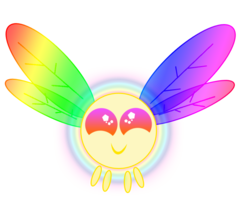 Size: 725x616 | Tagged: safe, artist:lost-in-equestria, parasprite, ambiguous gender, colored wings, multicolored wings, rainbow, rainbow wings, simple background, solo, transparent background, vector