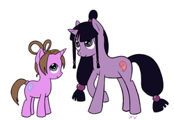 Size: 881x610 | Tagged: safe, artist:shinyvulpix, ace attorney, maya fey, pearl fey, ponified