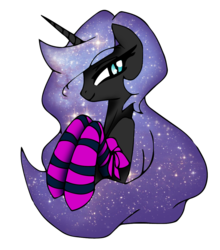 Size: 1026x1167 | Tagged: safe, artist:dankodeadzone, nightmare moon, pony, g4, clothes, female, long mane, mare, ribbon, simple background, socks, solo, striped socks, transparent background