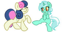 Size: 1000x500 | Tagged: safe, artist:robynne, bon bon, lyra heartstrings, sweetie drops, earth pony, pony, unicorn, g4, dancing, female, lesbian, mare, ship:lyrabon, shipping, simple background, transparent background