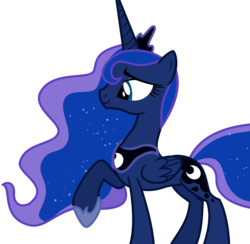 Size: 4000x3902 | Tagged: safe, artist:ambassad0r, princess luna, pony, g4, female, raised hoof, simple background, solo, transparent background, vector