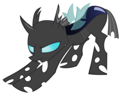 Size: 2383x1855 | Tagged: safe, artist:luckysmores, changeling, exploitable meme, iwtcird, simple background, solo, stretching, transparent background, vector