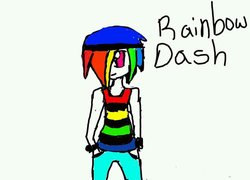 Size: 1024x737 | Tagged: safe, artist:ask-coolrainbowdash, rainbow dash, human, g4, humanized, rule 63