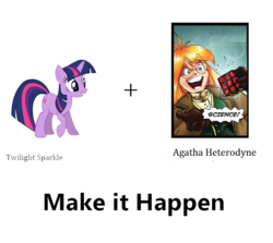 Size: 810x723 | Tagged: safe, twilight sparkle, g4, agatha heterodyne, exploitable meme, girl genius, make it happen