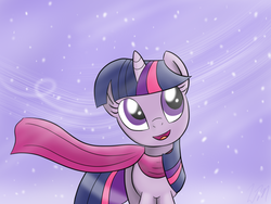 Size: 1024x768 | Tagged: safe, artist:mrfloppemz, twilight sparkle, g4, clothes, scarf, winter