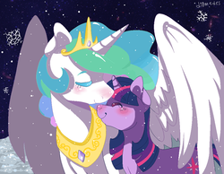 Size: 929x721 | Tagged: safe, artist:buljong, princess celestia, twilight sparkle, g4, female, lesbian, ship:twilestia, shipping