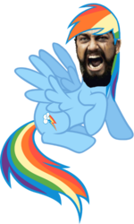 Size: 420x700 | Tagged: safe, editor:i-shooped-a-pwny, rainbow dash, g4, 300, lol, photoshop, this is sparta, wat, wtf