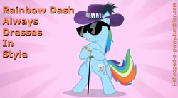 Size: 1271x704 | Tagged: safe, editor:i-shooped-a-pwny, rainbow dash, g4, bling, cane, gold, lol, pimp, rainbow dash always dresses in style, style, swag, watch, wristwatch