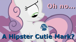 Size: 845x474 | Tagged: safe, editor:i-shooped-a-pwny, sweetie belle, g4, alcohol, hipster, pabst blue ribbon, pbr