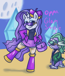 Size: 1944x2273 | Tagged: safe, artist:artsygum, rarity, spike, pony, g4, bipedal, clothes, gangnam style