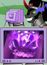 Size: 563x775 | Tagged: safe, king sombra, g4, dark energon, exploitable meme, hub logo, meme, transformers, tv meme