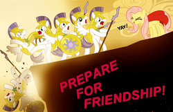 Size: 810x525 | Tagged: safe, artist:pixelkitties, fluttershy, g4, 300, parody, royal guard