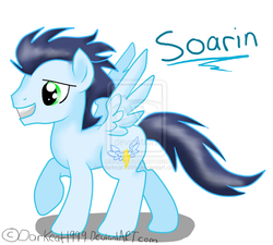 Size: 900x810 | Tagged: dead source, safe, artist:darkcat1999, soarin', pony, g4, deviantart watermark, male, obtrusive watermark, solo, watermark