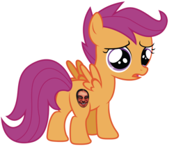 Size: 900x778 | Tagged: safe, scootaloo, g4, aphex twin, nightmare fuel