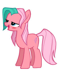 Size: 848x942 | Tagged: safe, artist:mappymaples, tipsy tulip, pony, g2, g4, bedroom eyes, blushing, drunk, female, g2 to g4, generation leap, open mouth, simple background, smiling, solo, transparent background, vector