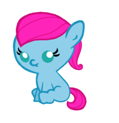 Size: 607x626 | Tagged: safe, artist:mappymaples, baby cuddles, earth pony, pony, g1, g4, babuddles, baby, baby pony, blank flank, cuddlebetes, cuddling, cute, female, filly, foal, g1 to g4, generation leap, simple background, sitting, smiling, solo, transparent background
