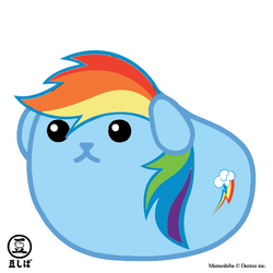 Size: 500x500 | Tagged: safe, artist:picturemarketuser, rainbow dash, g4, mameshiba, solo, species swap