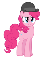 Size: 511x640 | Tagged: safe, pinkie pie, earth pony, pony, g4, mmmystery on the friendship express, bowler, female, simple background, solo, transparent background, vector