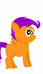 Size: 600x1024 | Tagged: safe, artist:derpyangel, scootaloo, g4, side view, simple background, solo, white background