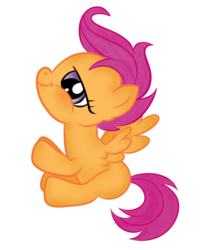 Size: 1400x1700 | Tagged: safe, artist:martybpix, scootaloo, g4, full body, side view, simple background, smiling, solo, spread wings, transparent background, wings