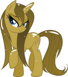 Size: 2381x2710 | Tagged: safe, rarity, pony, unicorn, g4, bedroom eyes, female, horn, luster dust, luster dust-ified, mare, rarigold, simple background, solo, transparent background, wet, wet mane, wet mane rarity
