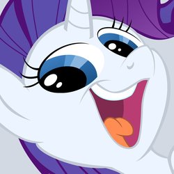 Size: 894x894 | Tagged: safe, artist:pikachux1000, rarity, pony, g4, reaction image, smeel, smiling, solo