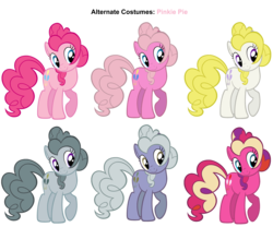 Size: 3000x2500 | Tagged: safe, artist:moongazeponies, artist:pika-robo, cupcake (g4), limestone pie, marble pie, pinkie pie, pinkie pie (g3), surprise, earth pony, pony, g1, g3, g4, alternate clothes, female, g1 to g4, g3 to g4, generation leap, mare, palette swap, recolor, simple background, toy, transparent background, vector