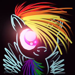 Size: 800x800 | Tagged: safe, artist:tay-niko-yanuciq, rainbow dash, g4, filly, neon