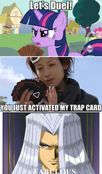 Size: 840x1428 | Tagged: safe, twilight sparkle, pegasus, pony, g4, enter, go-busters, image macro, super sentai, text, yu-gi-oh!