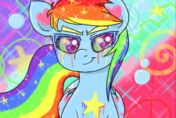 Size: 916x617 | Tagged: safe, artist:colorlesscupcake, rainbow dash, pony, g4, female, psychedelic, solo