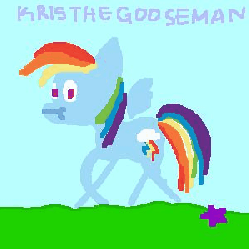 Size: 300x300 | Tagged: safe, artist:kristhegooseman, rainbow dash, g4, animated, dumb running ponies, female