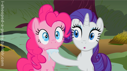 Size: 1280x720 | Tagged: safe, edit, edited screencap, editor:i-shooped-a-pwny, screencap, pinkie pie, rarity, g4, my little pony: friendship is magic, putting your hoof down, drool, duo, hoof sucking