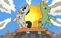 Size: 800x500 | Tagged: safe, artist:vampasaurus, earth pony, pony, matt (tbfp), parody, pat (tbfp), ponified, two best friends play