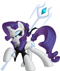 Size: 2984x3523 | Tagged: safe, artist:itchykitchy, rarity, pony, g4, clothes, female, simple background, solo, staff, transparent background, vector