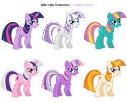 Size: 3100x2500 | Tagged: safe, artist:pika-robo, artist:ryoki-fureaokibi, dewdrop dazzle, twilight, twilight sparkle, twilight twinkle, twilight velvet, pony, rapidash, unicorn, g1, g3, g4, alternate clothes, ember's worst nightmare, female, g1 to g4, g3 to g4, generation leap, mare, palette swap, raised hoof, rapidash twilight, recolor, simple background, transparent background, unicorn twilight, vector