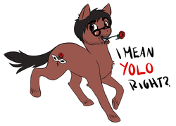 Size: 988x709 | Tagged: safe, artist:fridge, achievement hunter, glasses, ponified, ray narvaez jr, rooster teeth, yolo