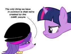 Size: 3288x2517 | Tagged: safe, artist:abigail m., twilight sparkle, dog, pony, g4, breaking the fourth wall, crossover, grumpy, grumpy twilight, littlest pet shop, op has a point, simple background, twilight barkle, twilight sparkle is not amused, unamused, white background, zoe trent