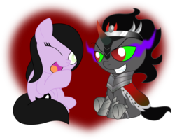 Size: 999x799 | Tagged: safe, artist:elica1994, king sombra, oc, g4, female, heart, male, shipping, straight