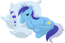 Size: 14550x9600 | Tagged: safe, artist:xniclord789x, minuette, pony, unicorn, g4, absurd resolution, hooves, kicking, pillow, pregnant, simple background, transparent background