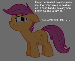 Size: 852x700 | Tagged: safe, scootaloo, g4, crying, scootabuse