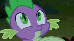 Size: 576x324 | Tagged: safe, screencap, spike, g4, spike at your service, animated, reaction image, shock