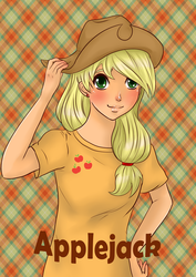 Size: 2480x3507 | Tagged: safe, artist:salamini, applejack, human, g4, humanized