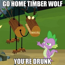 Size: 700x700 | Tagged: safe, spike, dragon, g4, season 3, spike at your service, go home you're drunk, puppet, timber wolf puppet