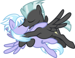 Size: 6500x5043 | Tagged: safe, artist:groxy-cyber-soul, cloudchaser, thunderlane, pegasus, pony, g4, absurd resolution, duo, female, hug, kiss on the lips, kissing, male, mare, ship:thunderchaser, shipping, simple background, stallion, straight, transparent background