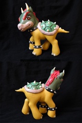 Size: 600x900 | Tagged: safe, artist:myszoskoczka, koopa, g3, 2010, bowser, customized toy, male, nintendo, ponified, super mario bros.