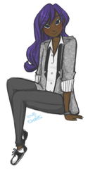 Size: 300x600 | Tagged: safe, artist:lovechafes, rarity, human, g4, bedroom eyes, dark skin, female, humanized, simple background, solo